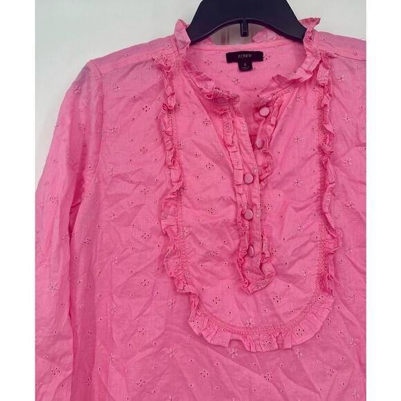 J. Crew Long-sleeve ruffle shirt in floral eyelet - Picture 4 of 9